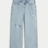 Baggy-Jeans mit niedriger Leibhöhe, Rissen und heller Waschung Baggy-Jeans mit niedriger Leibhöhe, Rissen und heller Waschung