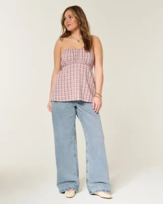 Baggy-Jeans mit niedriger Leibhöhe und mittlerer Waschung