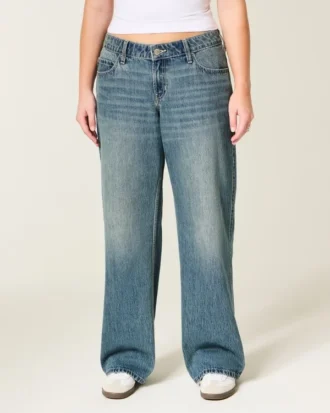 Baggy-Jeans mit niedriger Leibhöhe und mittlerer Waschung