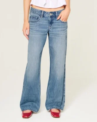 Baggy-Jeans mit niedriger Leibhöhe und mittlerer Waschung