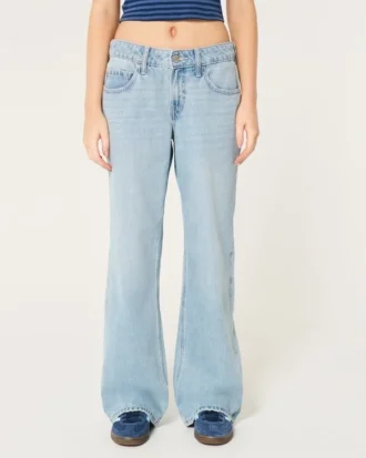 Baggy-Jeans mit niedriger Leibhöhe und mittlerer Waschung