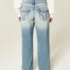 Baggy-Jeans mit niedriger Leibhöhe, Y2K-Stil, mittelstark gewaschen Baggy-Jeans mit niedriger Leibhöhe, Y2K-Stil, mittelstark gewaschen