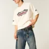 Baggy-Jeansshorts mit Schlangengrafik