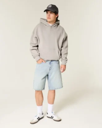 Baggy-Jeansshorts mit Stern-Grafik Baggy-Jeansshorts mit Stern-Grafik