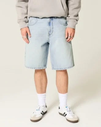 Baggy-Jeansshorts mit Stern-Grafik Baggy-Jeansshorts mit Stern-Grafik