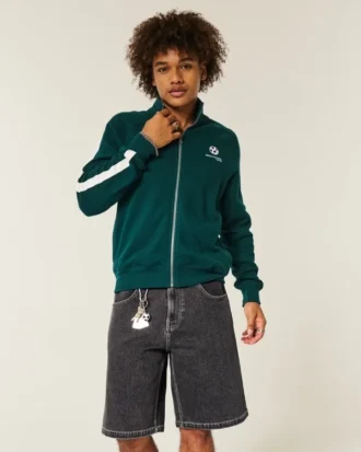 Baggy-Jeansshorts mit Tiger-Grafik