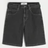 Baggy-Jeansshorts mit Tiger-Grafik