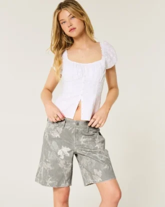 Baggy-Jort mit niedriger Leibhöhe und Camouflage-Muster