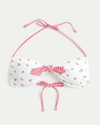 Bandeau-Bikini-Oberteil mit Bindeband vorne