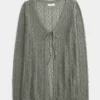 Bequeme, langärmelige Strandjacke mit Bindeband vorne