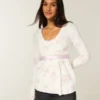 Bequemes langärmeliges Babydoll-Oberteil mit Wickelausschnitt Bequemes langärmeliges Babydoll-Oberteil mit Wickelausschnitt