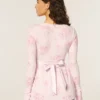 Bequemes langärmeliges Babydoll-Oberteil mit Wickelausschnitt Bequemes langärmeliges Babydoll-Oberteil mit Wickelausschnitt