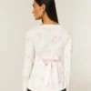 Bequemes langärmeliges Babydoll-Oberteil mit Wickelausschnitt Bequemes langärmeliges Babydoll-Oberteil mit Wickelausschnitt