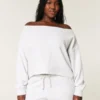Bequemes Sweatshirt mit doppelten Schulterausschnitt