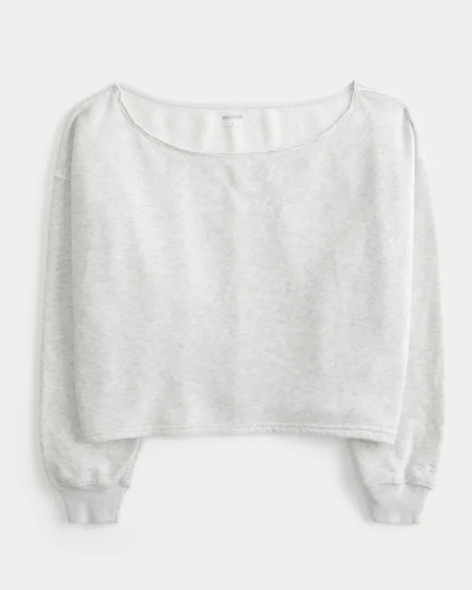 Bequemes Sweatshirt mit doppelten Schulterausschnitt Bequemes Sweatshirt mit doppelten Schulterausschnitt