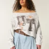 Bequemes Sweatshirt mit Schulterausschnitt und Aufdruck der University of Texas Bequemes Sweatshirt mit Schulterausschnitt und Aufdruck der University of Texas