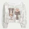 Bequemes Sweatshirt mit Schulterausschnitt und Aufdruck der University of Texas Bequemes Sweatshirt mit Schulterausschnitt und Aufdruck der University of Texas