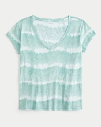 Bequemes T-Shirt mit V-Ausschnitt