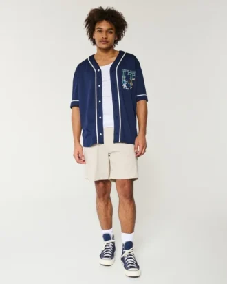 Über dem Knie endende Twill-Shorts zum Hineinschlüpfen