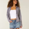 Bestickte Jeans-Minirockhose mit Sternentasche