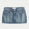 Bestickte Jeans-Minirockhose mit Sternentasche