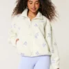 Bestickte Sherpa-Fleecejacke Bestickte Sherpa-Fleecejacke