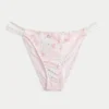 Bikini-Höschen im Cheeky-Stil mit hohem Beinausschnitt und Häkeloptik