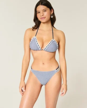 Bikini-Höschen mit doppeltem Träger und Häkchenverzierung