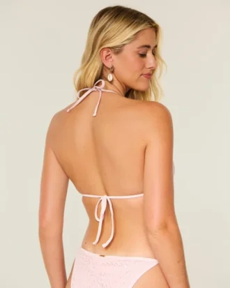 Bikini-Oberteil im Crochet-Stil mit Pailletten