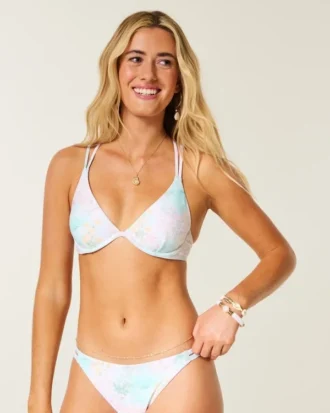Bikini-Oberteil mit Bügeln und Trägern am Rücken