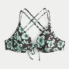 Bikini-Oberteil mit Blumenmuster, Trägern am Rücken und Bügeln Bikini-Oberteil mit Blumenmuster, Trägern am Rücken und Bügeln