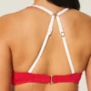 Bikini-Oberteil mit hohem Ausschnitt, geripptem Unterbrustband und Bügeln