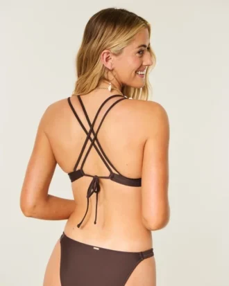 Bikini-Oberteil mit Muschelverzierung, Trägern am Rücken und Bügeln