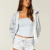 Blaue Mini-Shorts aus Camouflage-Fleece Blaue Mini-Shorts aus Camouflage-Fleece