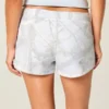 Blaue Mini-Shorts aus Camouflage-Fleece Blaue Mini-Shorts aus Camouflage-Fleece