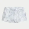 Blaue Mini-Shorts aus Camouflage-Fleece Blaue Mini-Shorts aus Camouflage-Fleece
