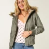 Bomberjacke mit Kunstfellfutter Bomberjacke mit Kunstfellfutter