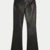 Bootcut-Hose aus Kunstleder mit niedriger Leibhöhe