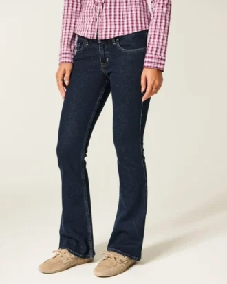 Bootcut-Jeans mit niedriger Leibhöhe und dunkler Waschung