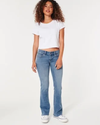 Bootcut-Jeans mit niedriger Leibhöhe und mittlerer Waschung