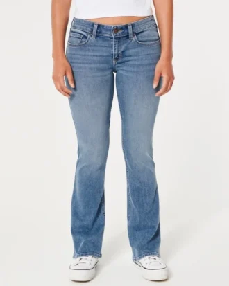 Bootcut-Jeans mit niedriger Leibhöhe und mittlerer Waschung