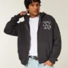 Boxy Class of 26 Grafik-Kapuzenjacke mit Reißverschluss