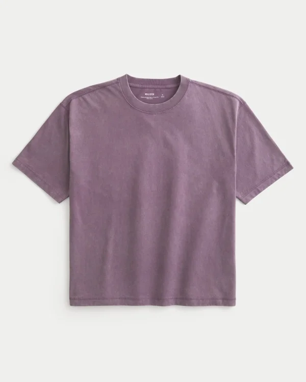 Boxy Crop Heavyweight Washed Crew T-Shirt Boxy Crop Heavyweight Washed Crew T-Shirt