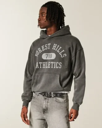 Boxy Forest Hills Athletics Grafik-Hoodie