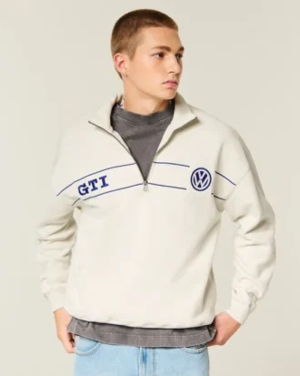 Boxy Half-Zip Volkswagen Graphic Sweatshirt