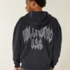 Boxy Hollywood Grafik-Kapuzenjacke mit Reißverschluss Boxy Hollywood Grafik-Kapuzenjacke mit Reißverschluss