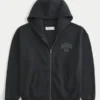 Boxy Hollywood Grafik-Kapuzenjacke mit Reißverschluss Boxy Hollywood Grafik-Kapuzenjacke mit Reißverschluss