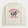 Boxy Jackson Hole Graphic Crew Sweater Boxy Jackson Hole Graphic Crew Sweater