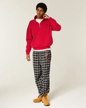 Boxy Logo Sweatshirt mit Viertelreißverschluss