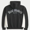 Boxy Real Madrid CF Grafik-Kapuzenjacke mit Reißverschluss